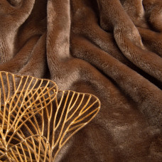 Тканина махрове полотно Велсофт щіл.326, м'яка тканина для пледів, халатів, піжам, покривал 1253 т/беж