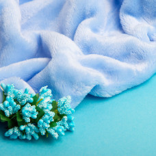 Тканина махрове полотно Велсофт щіл.326, м'яка тканина для плеча, халатів, піжам, покривал 1044 блакитний