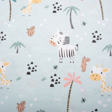 Тканина бязь ранфорс для постільної білизни, 130 г/м2, 2,4 м зоопарк