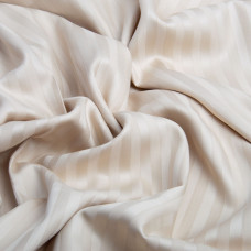 Тканина сатин страйп для постільної білизни жакард у смужку 1 см, бавовна, пл 130 г/м2, 240 см V-25 беж
