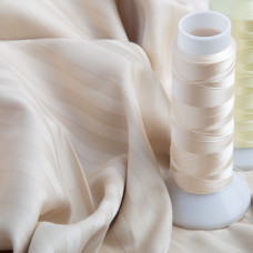 Тканина сатин страйп для постільної білизни жакард у смужку 1 см, бавовна, пл 130 г/м2, 240 см V-25 беж