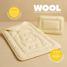 Набір дитячий ковдра вовняна 100х135 см та подушка 40х60 см PAPAELLA теплий для дітей