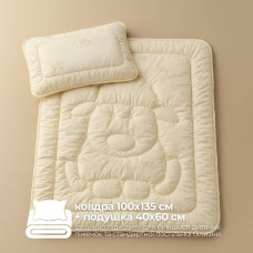 Набір дитячий ковдра вовняна 100х135 см та подушка 40х60 см PAPAELLA теплий для дітей