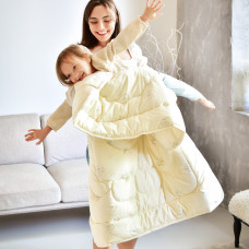 Набір дитячий зимовий у ліжечко вовняна ковдра 100х135 см та подушка 40х60 см PAPAELLA теплий для дітей