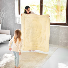 Набір дитячий зимовий у ліжечко вовняна ковдра 100х135 см та подушка 40х60 см PAPAELLA теплий для дітей