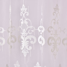 Тканина тюль сітка з вишивкою Лілія V-ekru