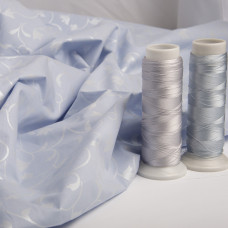 Тканина Тік для постільної білизни 2,2 м JS-100-0049 Вензель блакитний