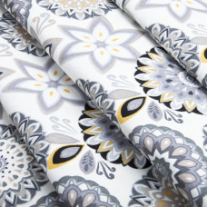 Тканина декоративна Коло з водовідштовхувальним просоченням, тканина для скатертин, штор, декору, 215 гр/м2 V-01 сіра