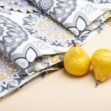 Тканина декоративна Коло з водовідштовхувальним просоченням, тканина для скатертин, штор, декору, 215 гр/м2 V-01 сіра