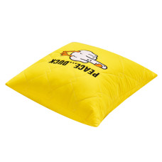 Подушка декоративна 40х40 Peace... Duck IDEIA бойовий гусак з вишивкою антиалергійна жовта Гус