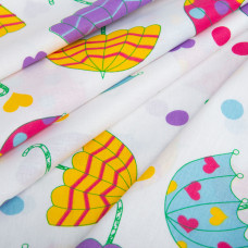 Тканина бязь ранфорс для постільної білизни, бавовна, 130 г/м2, 240 см 5646 v-4 парасольки