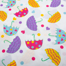 Тканина бязь ранфорс для постільної білизни, бавовна, 130 г/м2, 240 см 5646 v-4 парасольки