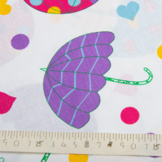 Тканина бязь ранфорс для постільної білизни, бавовна, 130 г/м2, 240 см 5646 v-4 парасольки