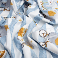 Тканина бязь ранфорс для постільної білизни, бавовна, 130 г/м2, 240 см 25411 v-4 синій