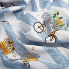 Тканина бязь ранфорс для постільної білизни, бавовна, 130 г/м2, 240 см 25411 v-4 синій