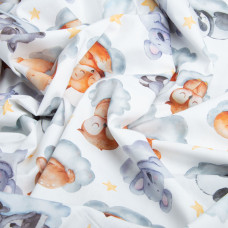 Тканина бязь ранфорс для постільної білизни, 130 г/м2, 2,4 м хмаринки натуральна бавовна