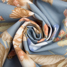 Тканина декоративна Колібрі бавовна з водовідштовхувальним просоченням, для скатертин, штор, декору V-65 джинс