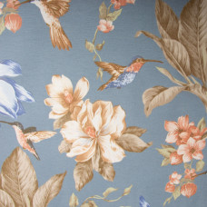 Тканина декоративна Колібрі бавовна з водовідштовхувальним просоченням, для скатертин, штор, декору V-65 джинс