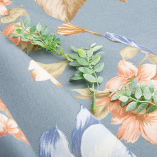 Тканина декоративна Колібрі бавовна з водовідштовхувальним просоченням, для скатертин, штор, декору V-65 джинс