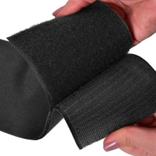 Стрічка липучка пришивна чорна 10 см IDEIA посилена міцна велкрострічка для одягу сумок взуття гачок