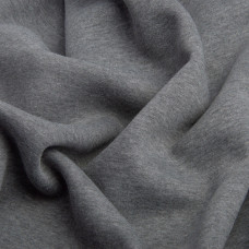 Тканина трикотаж трьохнитка фліс, 310 г/м2, 180 см, сірий меланж тепла для спортивного одягу