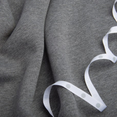 Тканина трикотаж трьохнитка фліс, 310 г/м2, 180 см, сірий меланж тепла для спортивного одягу