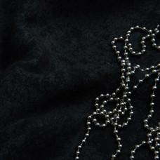 Тканина трикотаж тринитка Мармур фліс, 310 г/м2, 180 см чорний