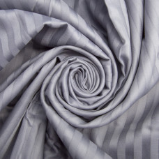 Ткань сатин страйп для постельного белья жаккард в полоску 1 см, хлопок, пл 130 гр/м2, 240 см V-32 сіро/синій