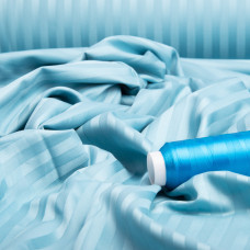 Тканина сатин для постільної білизни жакард у смужку 1 см, бавовна, пл 130 г/м2, 240 см V-48 бірюза