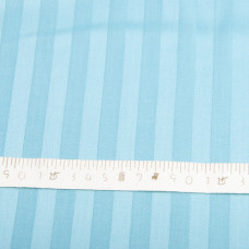 Тканина сатин для постільної білизни жакард у смужку 1 см, бавовна, пл 130 г/м2, 240 см V-48 бірюза