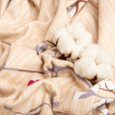 Тканина фланель бавовна, 230 см, 155 г/м2, Квітуча гілочка беж