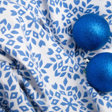 Тканина фланель бавовна, 230 см, 155 г/м2, Сніжинки блакитні