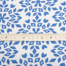 Тканина фланель бавовна, 230 см, 155 г/м2, Сніжинки блакитні