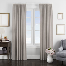 Тканина портьєрна однотонна Фонлук Canvas, шторна тканина, тканина для штор, штори, портьєри, гардини, тканина гардинна сіро V-211