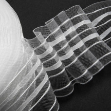 Тасьма шторна 6 см органза на відріз рівномірної збірки для тюлю штор шторна стрічка