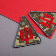 Набір шевронів 2 шт. на липучці Ракетно зенітні війська України 9х8 см військовий вишитий патч шеврон нашивка