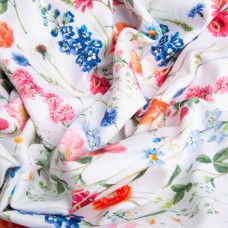 Тканина сатин для постільної білизни, пл 130 гр/м2 210 ТС, бавовна, 240 см польові квіти