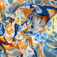 Тканина бязь ранфорс для постільної білизни, бавовна, 130 гр/м2, 240 см 7695-02 ластівка з квітами