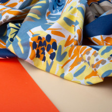 Тканина бязь ранфорс для постільної білизни, бавовна, 130 гр/м2, 240 см 7695-02 ластівка з квітами