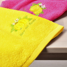 Набір рушників 2 шт 40х70 рушник серветка махрова кухонна бавовна натуральна з вишивкою лимони