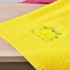 Набір рушників 2 шт 40х70 рушник серветка махрова кухонна бавовна натуральна з вишивкою лимони