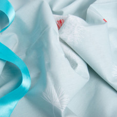 Тканина бязь ранфорс для постільної білизни, бавовна, 130 г/м2, 240 см кульбаба м'ята