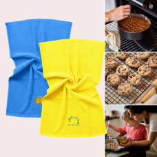 Набір рушників 2 шт 40х70 рушник серветка махрова кухонна бавовна натуральна з вишивкою лимони