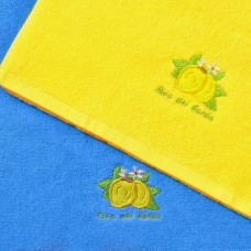 Набір рушників 2 шт 40х70 рушник серветка махрова кухонна бавовна натуральна з вишивкою лимони