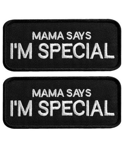 Набір шевронів 2 шт з липучкою "Mama says I am special" 4x9 см "Мама каже, я особливий" вишитий патч шеврон