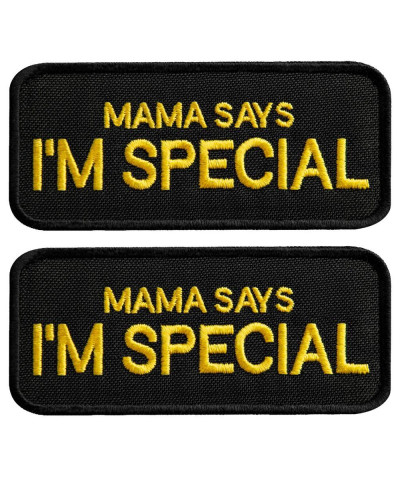 Набір шевронів 2 шт з липучкою "Mama says I am special" 4x9 см "Мама каже, я особливий" вишитий патч шеврон