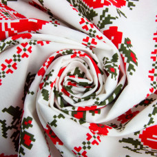 Тканина декоративна скатертина бавовна з водовідштовхувальним просоченням, 180 см, 220 г/м2, для скатертин, штор, декору вишивка