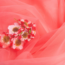 Тканина фатин євро 300 см 15 г/м2 фатин легка декоративна для суконь, костюмів, декору V-H13 св/корал