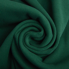 Тканина Кашкорсе IDEIA трикотажне полотно, 130 см, 300 г/м2, бавовна, для манжетів, горловин, низ світшотів, рубчик темно зелена