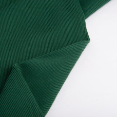 Тканина Кашкорсе IDEIA трикотажне полотно, 130 см, 300 г/м2, бавовна, для манжетів, горловин, низ світшотів, рубчик темно зелена